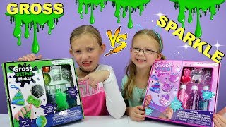 GROSS Slime vs SPARKLE Slime Challenge!!! Slime Kits Tested!!!