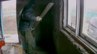 Дача. Штукатурка по шлакоблоку своими руками.