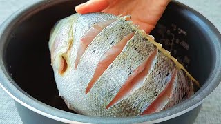 【小穎美食】把整條魚扔進電飯鍋裡，不加油，不加水，一周吃6次都不膩，太香了