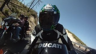 Matte Black DUCATI Superbike - Go Pro Hero 3 Black Series - Canyon Ride in California