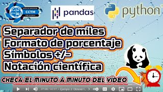 ¿Cómo dar formato a los números en un dataframe? | Separador de miles, %, Notación científica