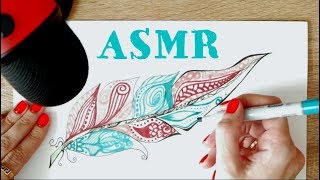 АСМР Антистресс ? Перо и узоры ➰ Рисование в стиле Дудлинг очень расслабляет и помогает уснуть