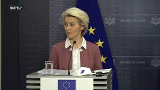 LIVE: Stoltenberg and Von der Leyen hold press conference with PM Karinis during Latvia visit