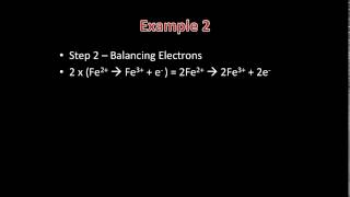 Transition Metals Redox Reactions