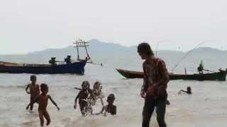 Cambodia Kep playing with local children