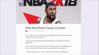NBA 2K18 Patch 3 Update Notes ( READ HERE)