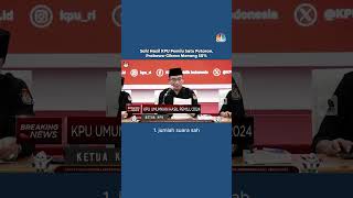 Sah! Pemilu Satu Putaran, Prabowo Gibran Menang 58% #pemilu2024