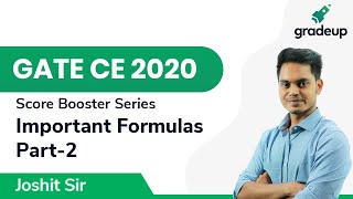 Important Formulas | GATE CE 2020 | Part-2 | Score Booster Series | Gradeup