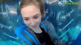 Девочку прёт в зорбе. Бампербол, футбол в шарах