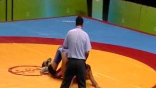 Deaflympic Wrestling: Freestyle- Dede, TUR (red) vs Minchenko, UKR for 120kg