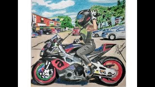 Biker girl on Aprilia RSV4 [Deseho Realista] [Claudir Santos]
