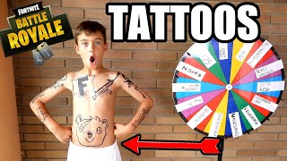 ME TATUO DIBUJOS DE FORTNITE (LA RULETA DECIDE)