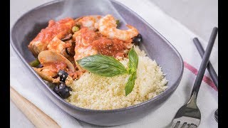 ซีฟู้ดสตูกับคูสคูส Spicy Seafood Stew with Couscous