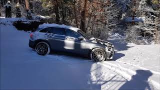 Mercedes GLC 350d 4matic in the snow