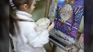 Как нарисовать сову гуашью (художественная студия "Кармин"\ Drawing owl