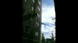 ７階建てビル　無足場工法で樋交換工事(タイムラプス動画)