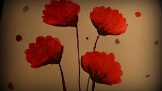 Маки акварелью без эскиза / Flowers watercolor painting - speed painting