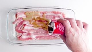 Echa la cola sobre el tocino. ¡Esto va a ser un regalo especial!