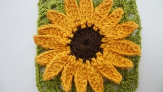 ПОДСОЛНУХ в квадрате SUNFLOWER squared Crochet
