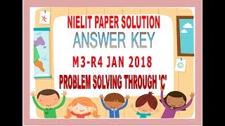 M3 R4 Problem Solving Through C Jan 2018 Solution