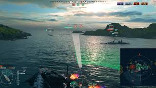 WorldOfWarships Минотавр с РЛС помогает вытащить бой