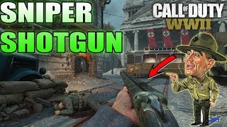 The Secret "Shotgun 'Sniper" in COD WW2 | Shotgun M30 Luftwaffe Drilling Gameplay Call of Duty WW2