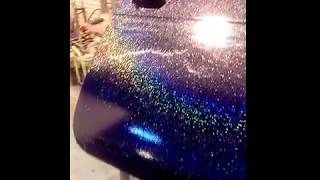Процесс покраска детали автомобиля с использованием блесток производства Mineral Color