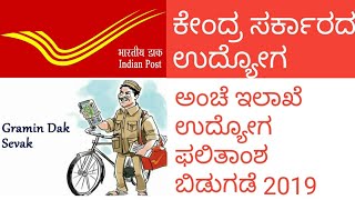 Karnataka post office recruitment GDS results 2019