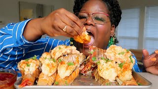 HOW TO BUTTERFLY A LOBSTER TAIL. 12 LOBSTER TAILS COOKING & EATING 먹방 MUKBANG