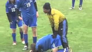 Kid Gets Hit in Face with Soccer Ball Throw In !!!