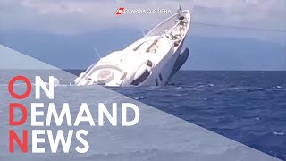 SINKING Superyacht Caught on Camera Off Italian Coast