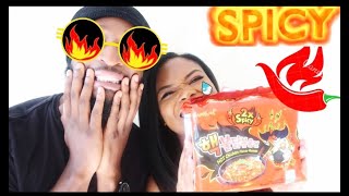 2x Spicy NUCLEAR Ramen Noodle Challenge (WRONG IDEA!!)