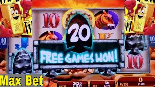 Mammoth Power & Gold Bonanza Slot Machine BONUSES w/MAX BET - Nice Session