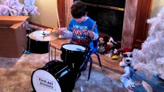 TJ's first drum set