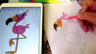 Simple drawings How to draw a flamingo Простые рисунки Как нарисовать Фламинго
