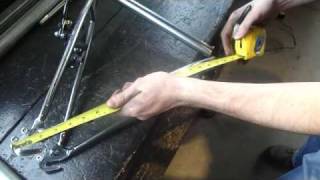 Measuring of rear frame section and grinding