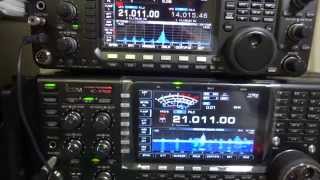 IC-7700+HA34X（ミニマルチ6.5db） VS IC-7600 +4-42S（ミニマルチ9.5db）