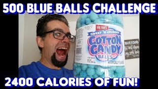 500 Blue Balls Challenge (Cotton Candy) VS FreakEating *2400 Calories*