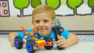 МАШИНКИ из гибкого конструктора - Развивающая игрушка Build & Play. Про машинки Вспыш. CARS