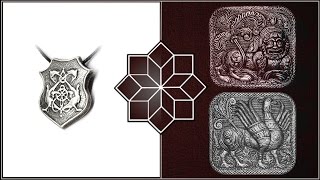 ЧУДО ЮДО ~ ОРИГИНАЛЬНЫЙ КУЛОН В ФОРМЕ РУССКОГО ЩИТА С ИЗОБРАЖЕНИЕМ СЛАВЯНСКОГО ДВУХГЛАВОГО ДРАК 5503