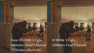 E5-2690 vs i9-9900k   1866mhz DDR3 vs 3200mhz DDR4 Quad vs Dual Channel