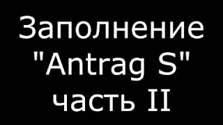 Как заполнить Antrag S / Подробная инструкция / Часть II