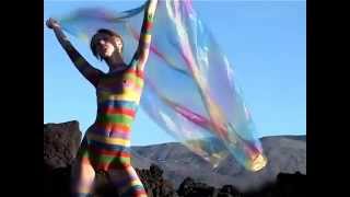 body painting. ivana - rainbow stripes. photo shoot 211