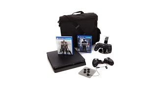 PS4 Slim w/"Uncharted 4," "Bloodborne," Kit and Bag