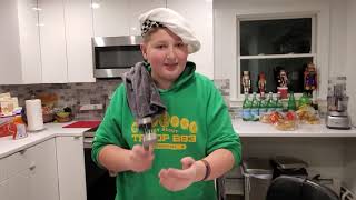 carter's coocking show tenderizing pork chops.