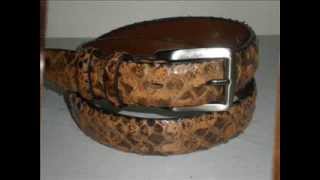 Leatherwork. SNAKE and LEATHER BELTS. РЕМНИ ИЗ КОЖИ ПИТОНА КОБРЫ РЫБЫ.
