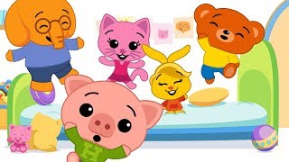 Cinco Amigos Saltaban En La Cama ♫ Plim Plim ♫ Canciones Infantiles