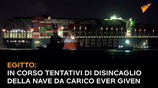 Egitto: in corso tentativi di disincaglio della nave da carico Ever Given