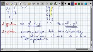 5. Matematika-6: Eng Katta Umumiy Bo'luvchini topish
