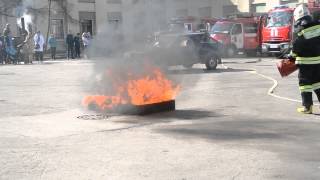 Тушение открытого очага возгорания